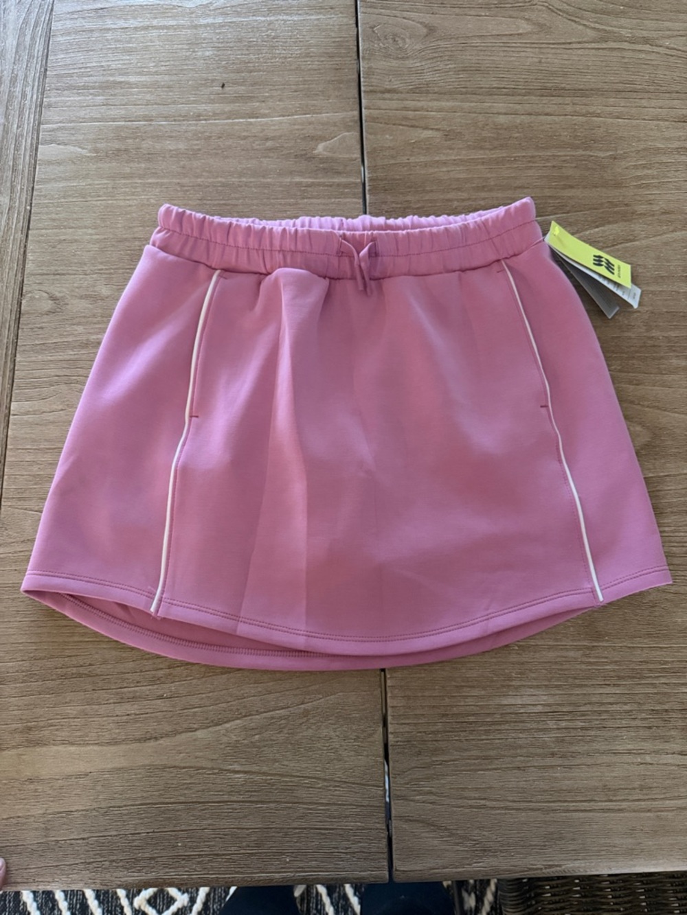 all in motion Pink girls Active Skort with White Piping